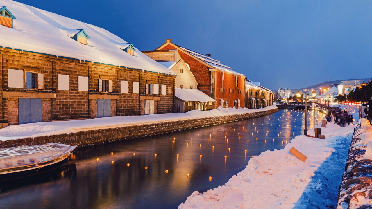 Otaru Canal's Snow Light Path (Hokkaido)